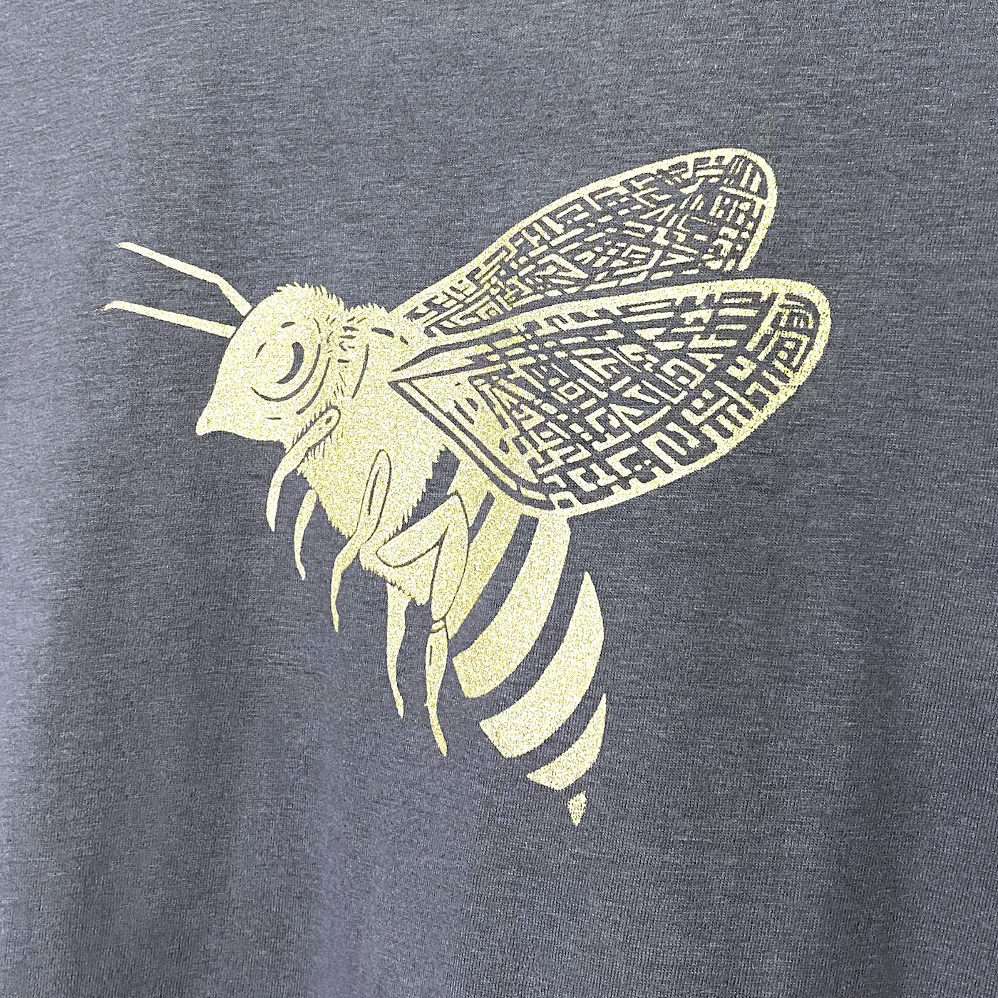 Gold Bee on Charcoal Grey T-shirt