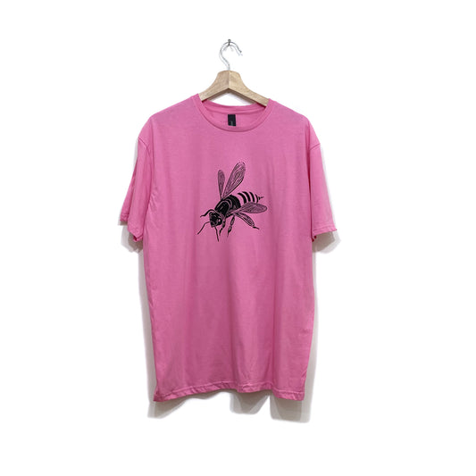 Black Bee on Pink T-Shirt